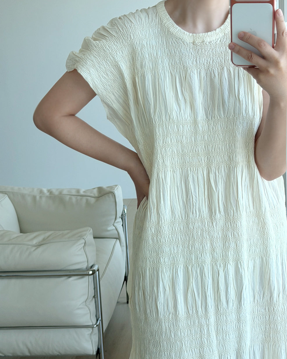 Shirred Wrinkle Tiered Maxi Dress