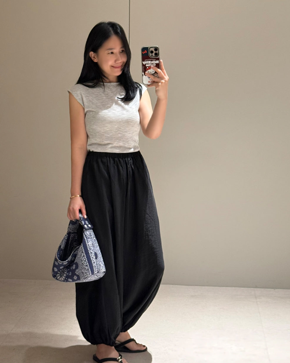Rayon Blend Balloon Pants