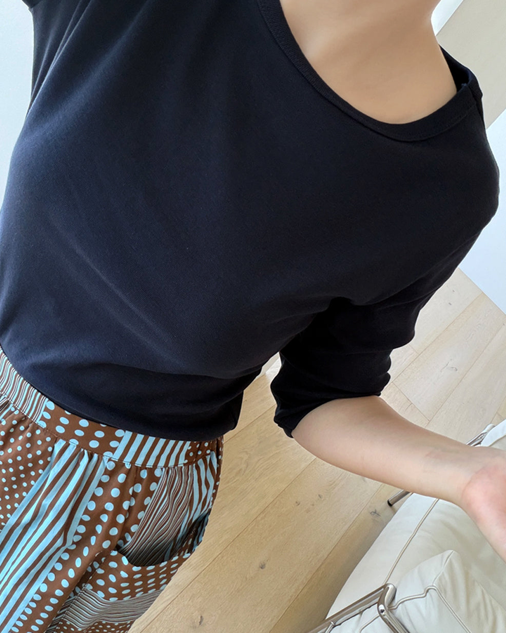 3/4 Sleeve Boatneck Slim Fit T-Shirt