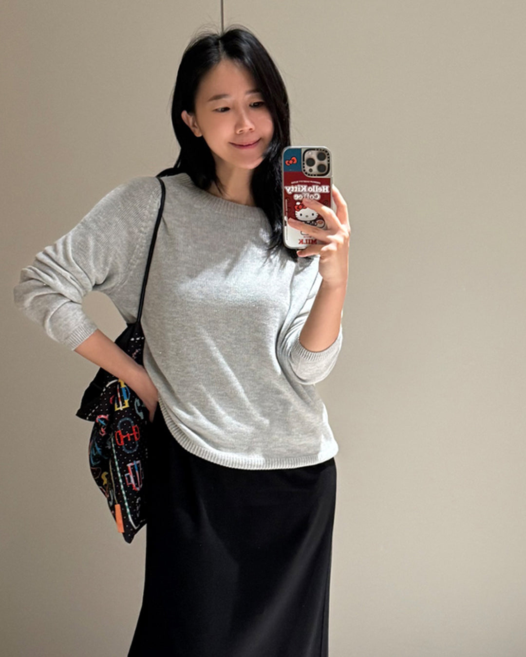 Shimmer Raglan Crewneck Knit Sweater