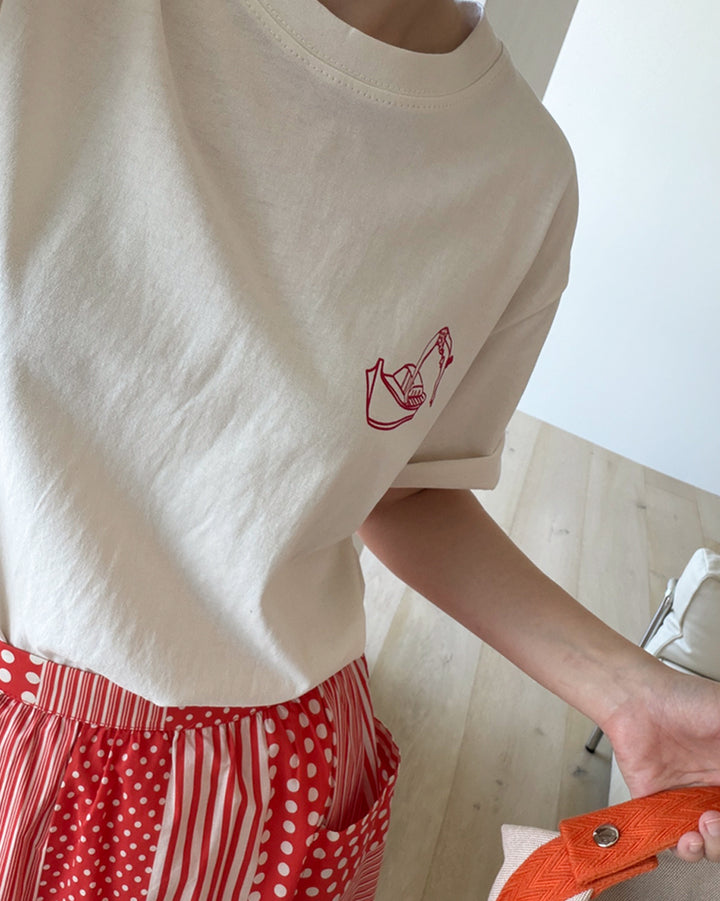 Vintage Beach Graphic Print Cotton T-Shirt
