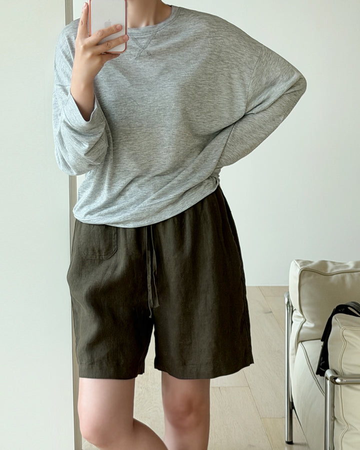Casual Linen Drawstring Shorts