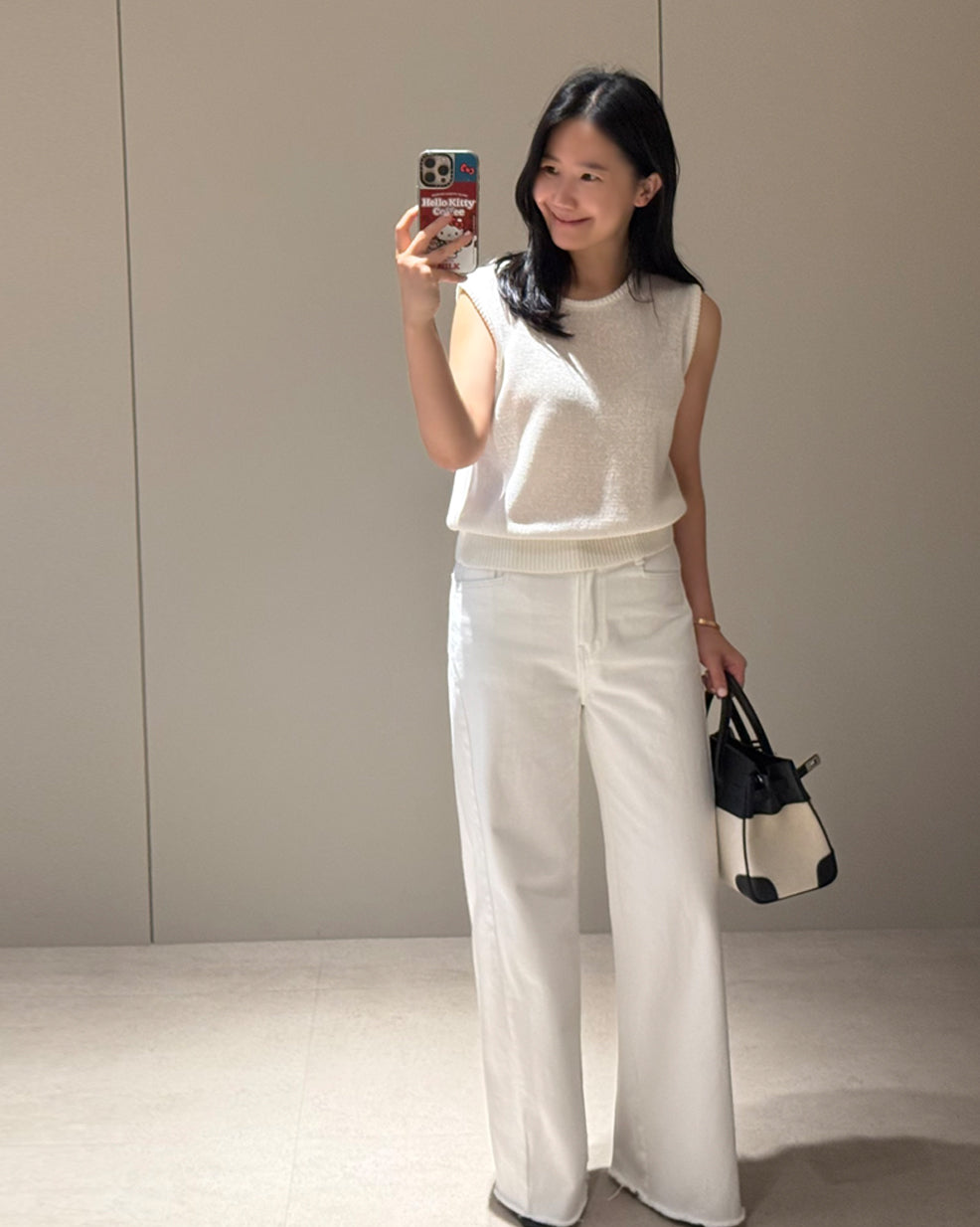 Sheer Silk Blend Knit Vest