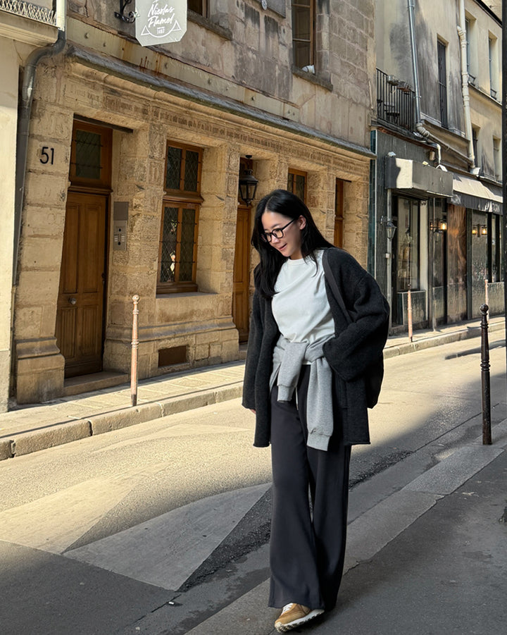 Cozy Wide-Leg Elastic Pants