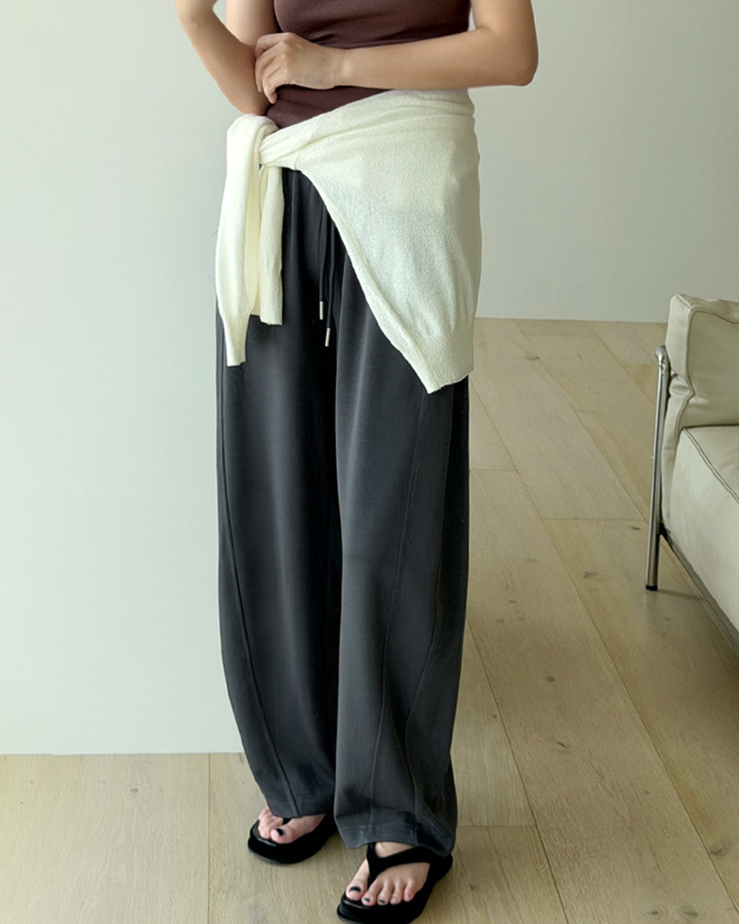 Chunky Platform Thong Sandals with Velvet Straps