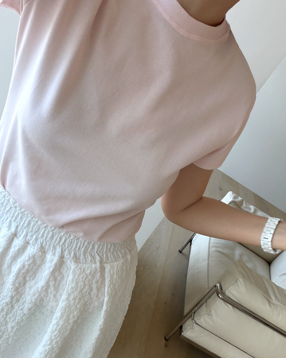 Essential Fitted Crewneck Cotton Tee