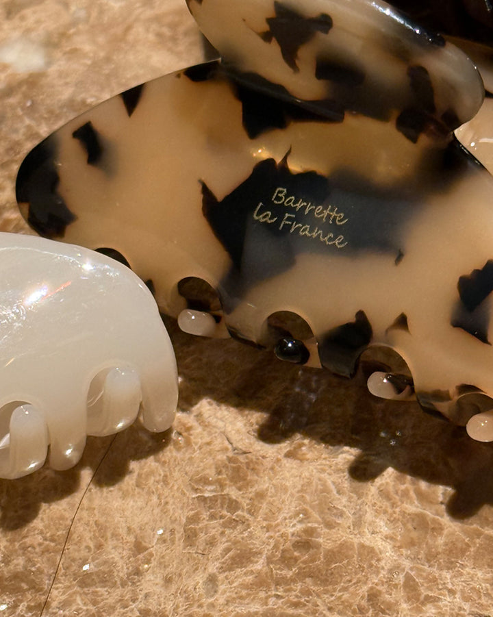 French Lettering Acetate Hair Claw Clip