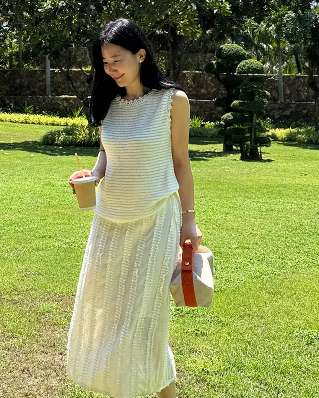 Tiered Frill Sheer Long Skirt