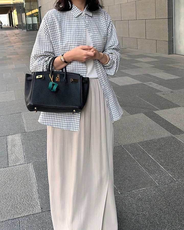 Wrinkled Check Loose Shirt