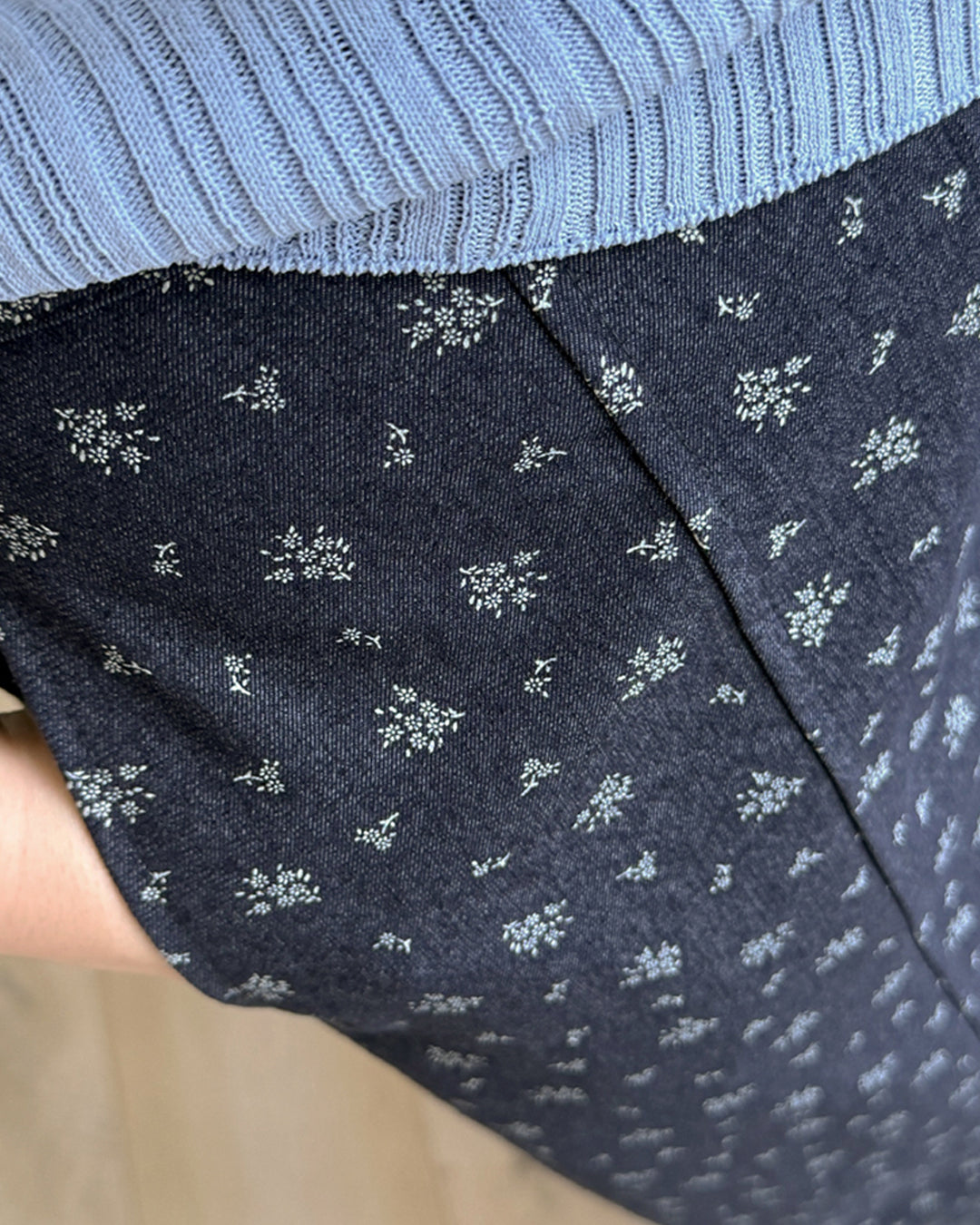 Cotton Blend Ditsy Floral Pintuck Pants