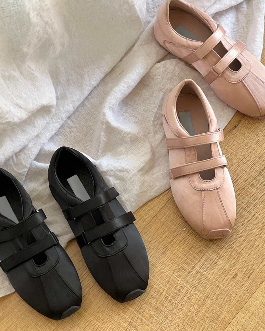 Satin Mary Jane Velcro Sneakers