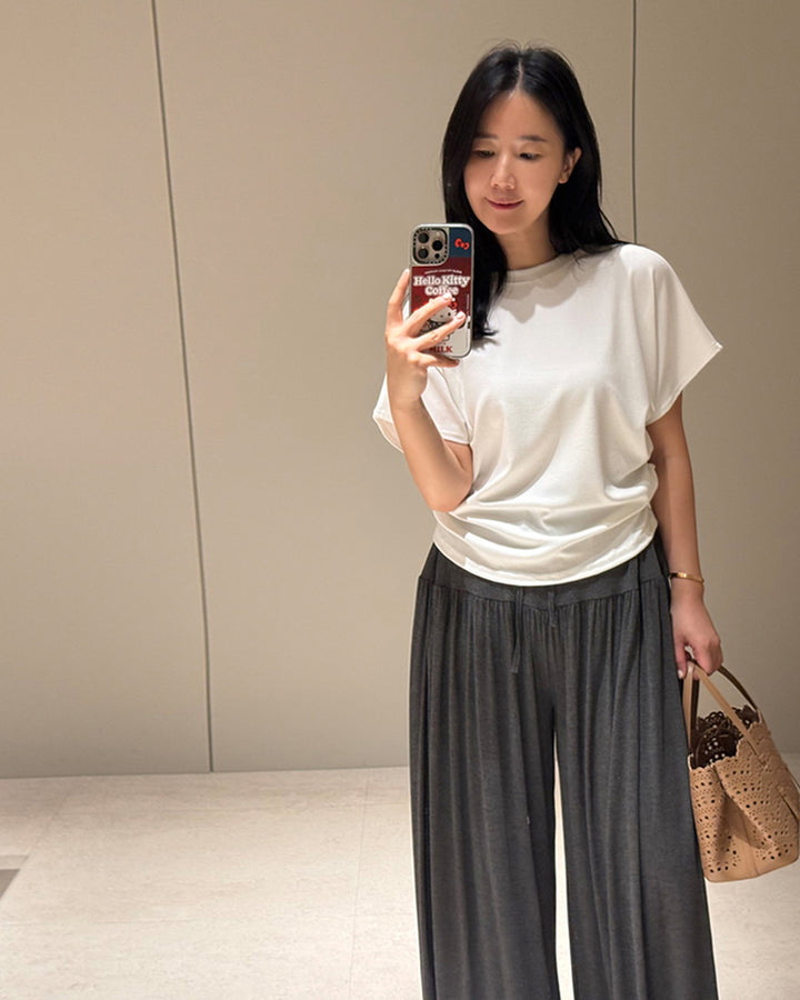 Side-Ruched Short-Sleeve Tee