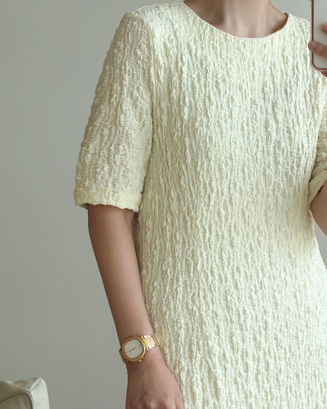Crinkle Textured Midi/Maxi Dress