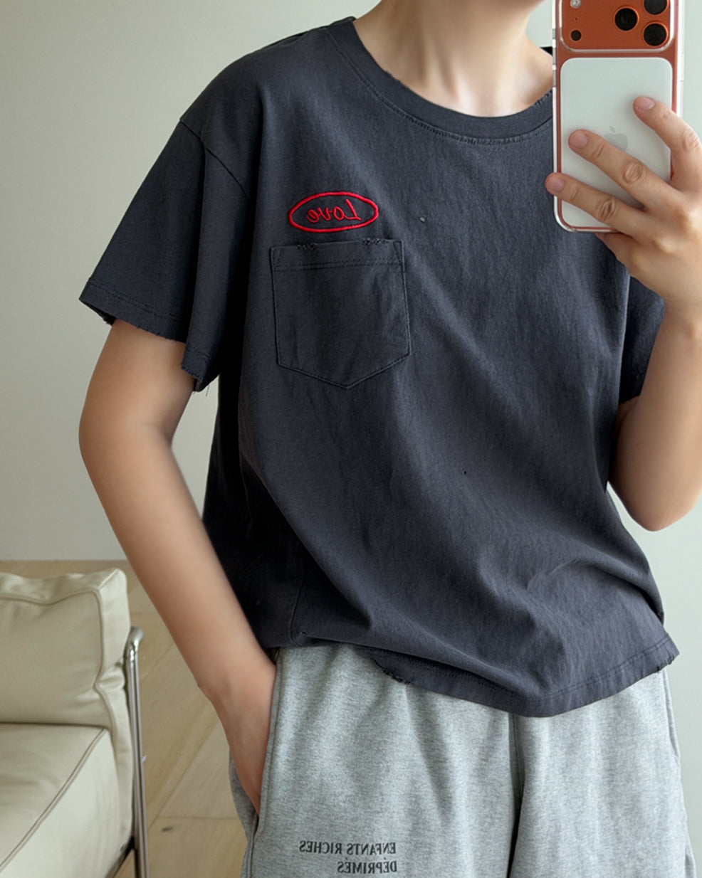 Vintage Distressed Back-Graphic Tee
