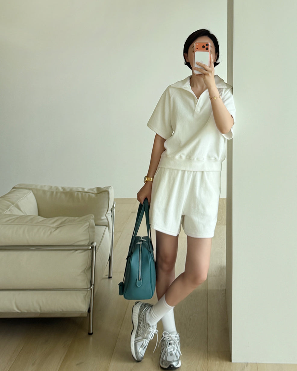 Premium Cotton Terry Polo &amp; Shorts Set