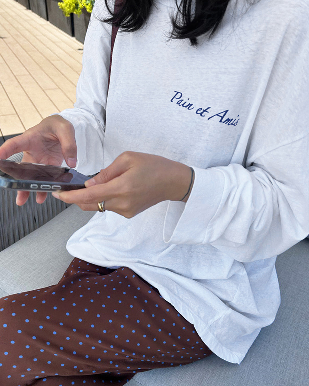 Back Graphic Oversized Long Sleeve T-Shirt