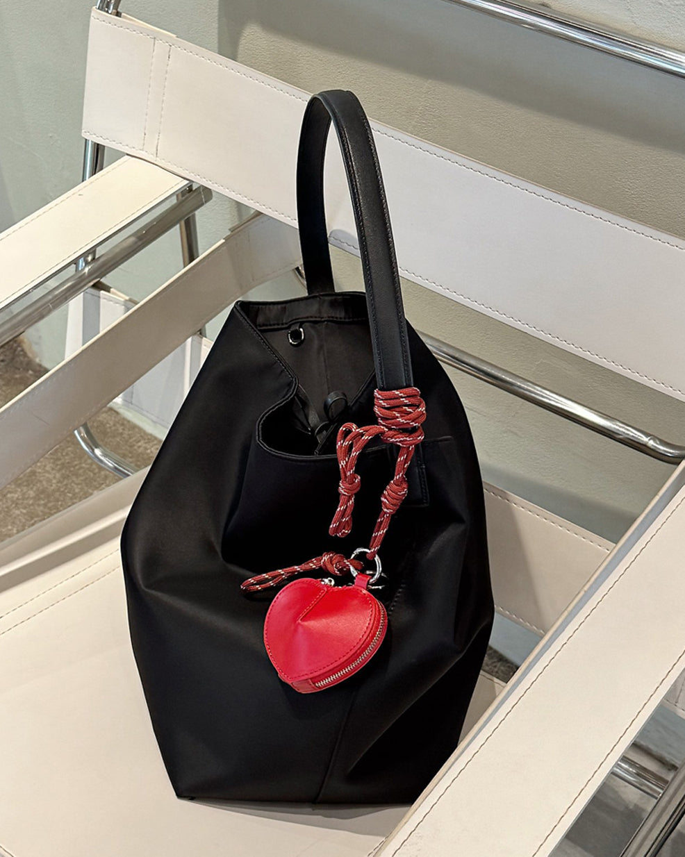 Heart Leather Mini Pouch Charm