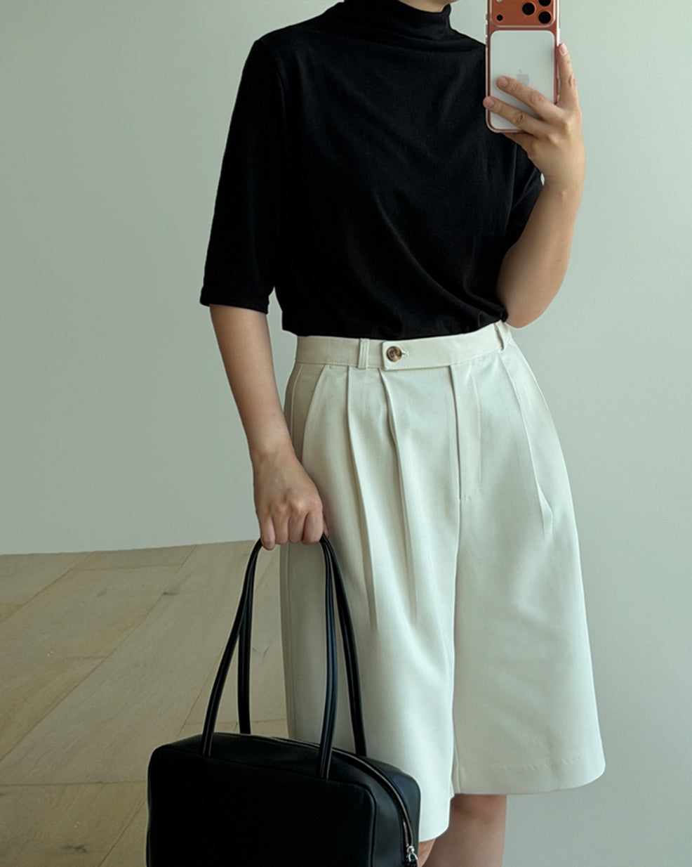 Double-Pleated Tummy-Control Tailored