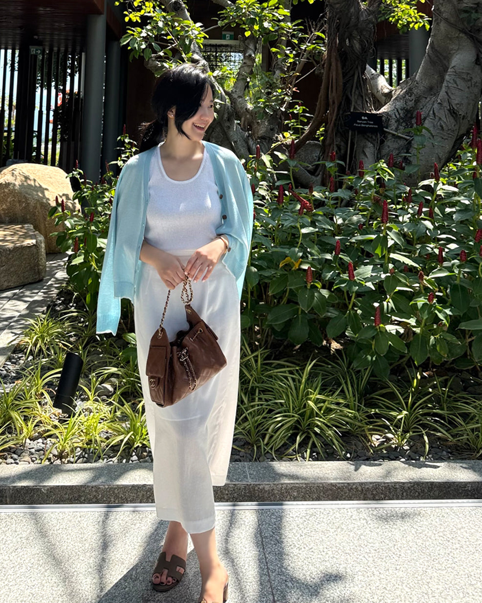 Tencel Linen Blend Long Straight Skirt