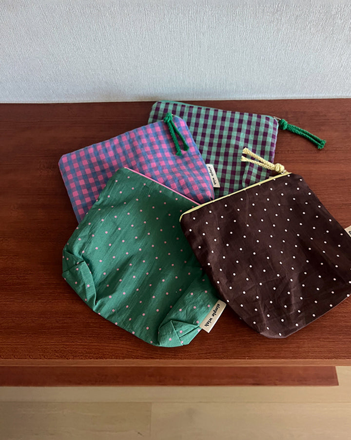Playful Patterned Lightweight Cotton Pouch
