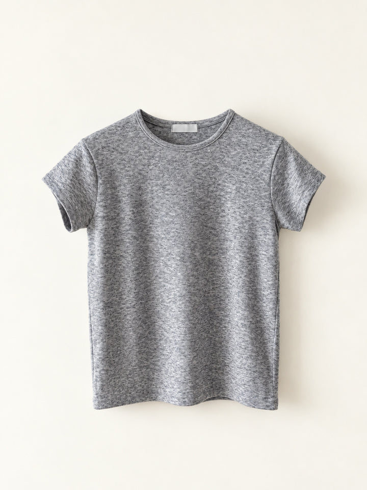 エッセンシャル 半袖 クルーネック ニットTシャツ