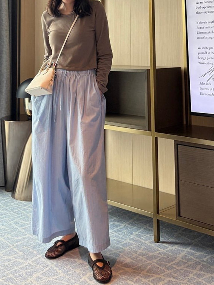 Cropped Long-Sleeve Cotton Tee