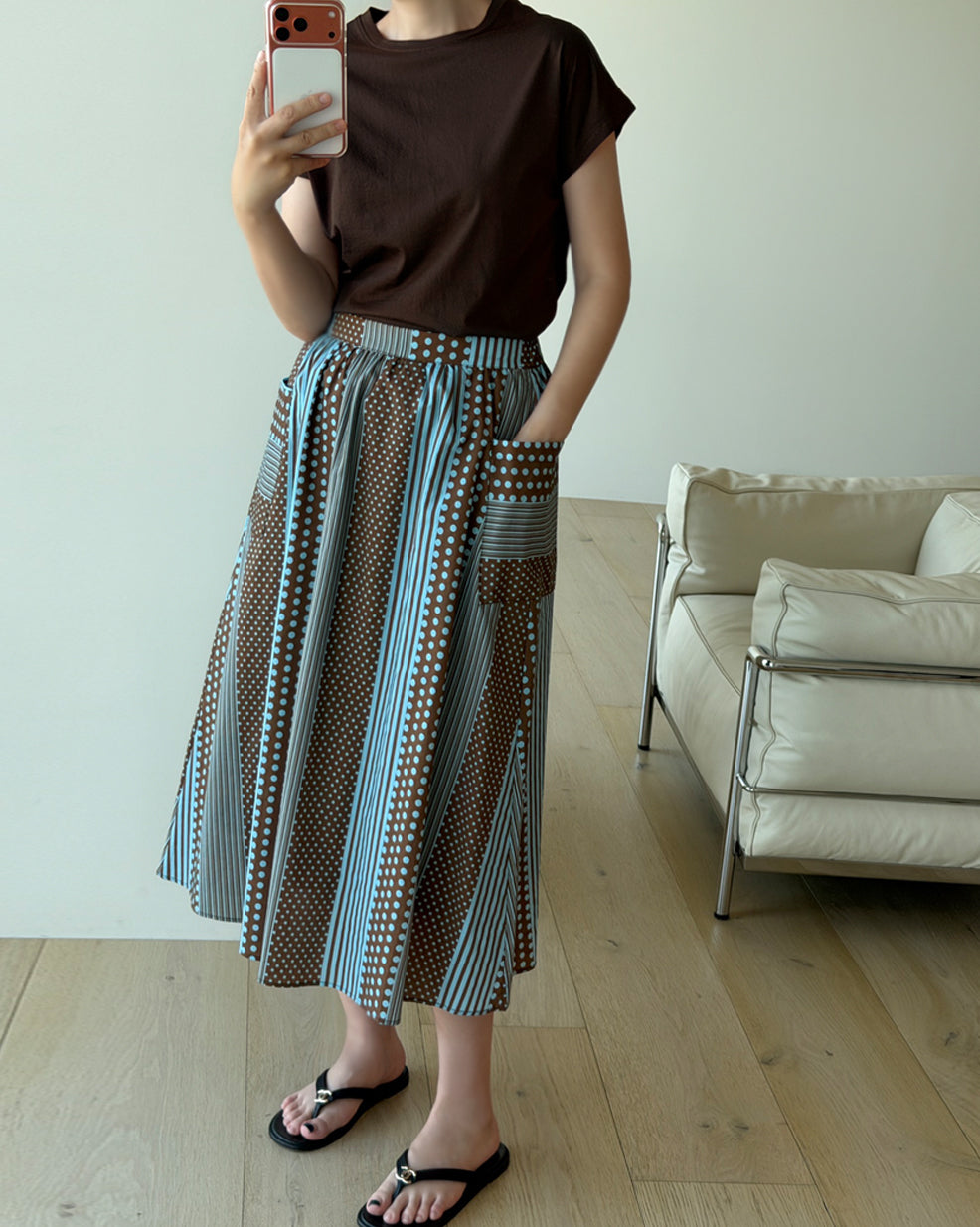 Relaxed Cap-Sleeve Round Neck Tee