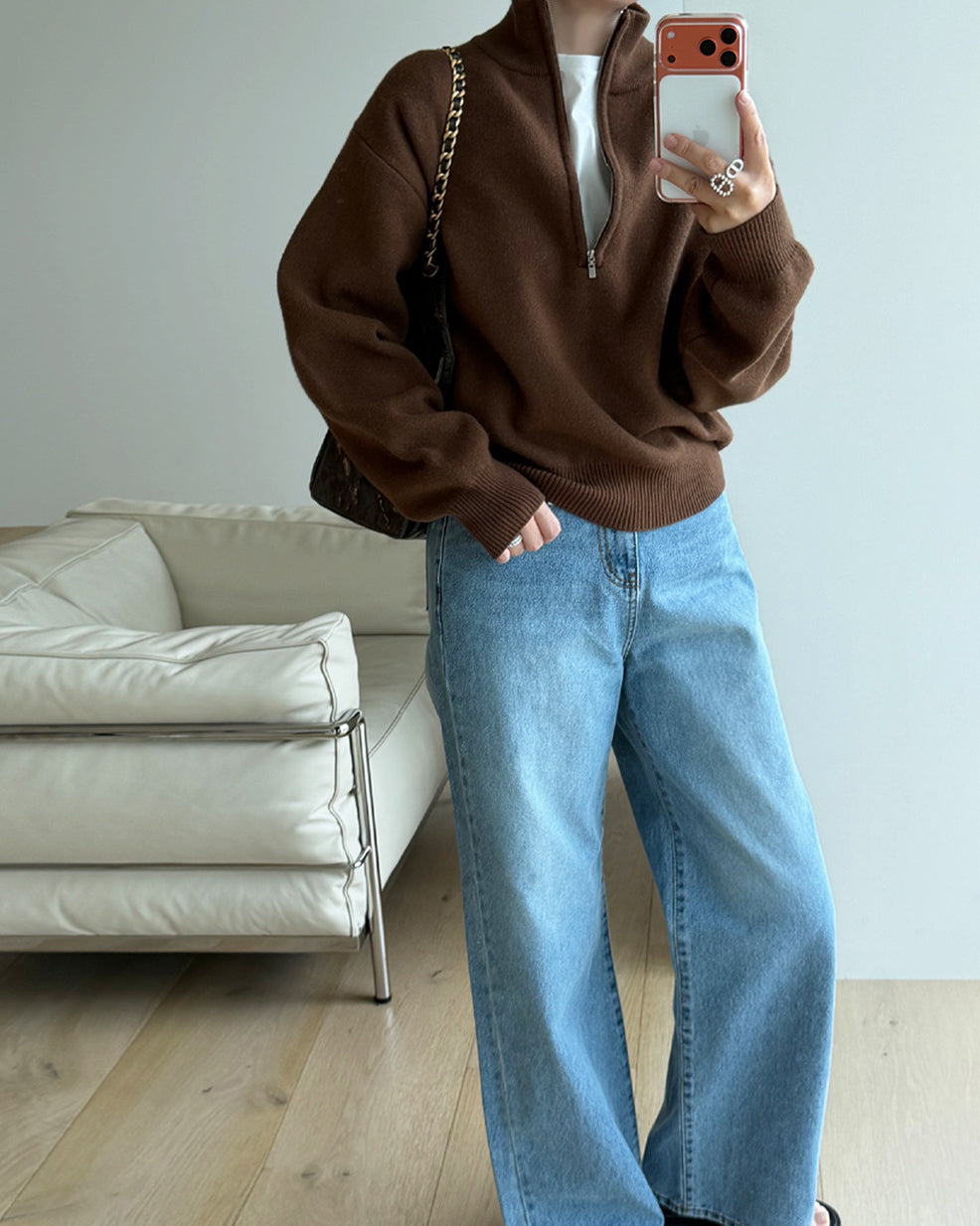 Premium Blend Wide-Leg Classic Denim