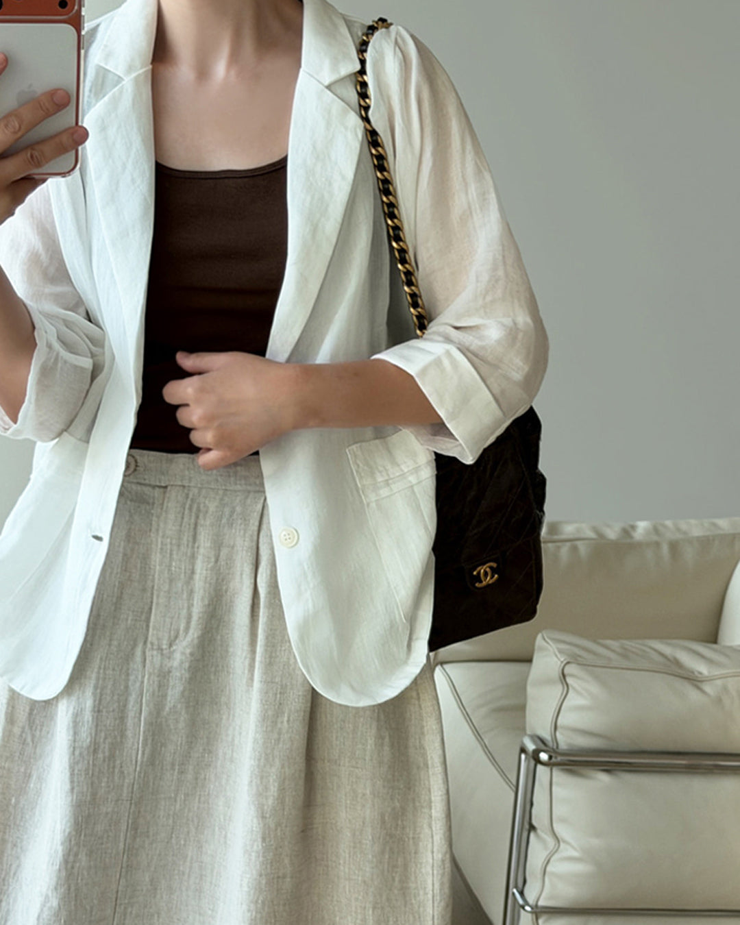Relaxed Fit Summer Linen Jacket