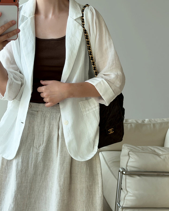 Relaxed Fit Summer Linen Jacket