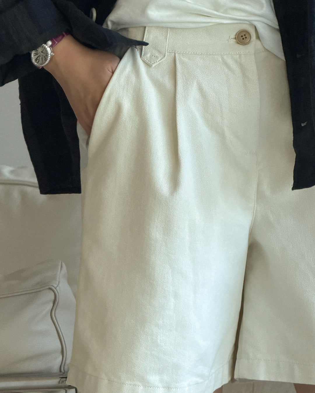Minimalist High-Waist Wide Shorts