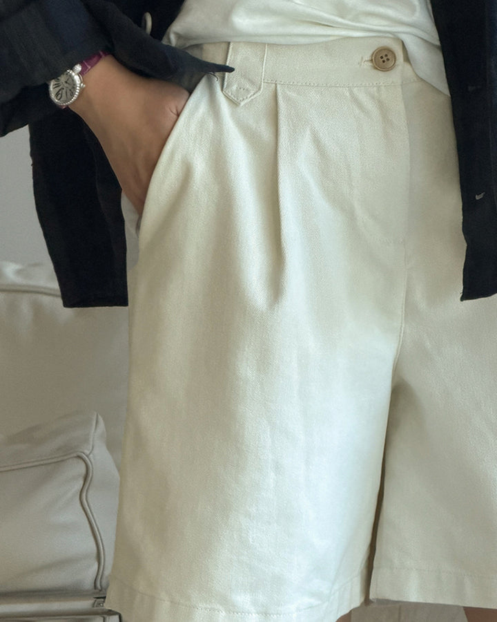 Minimalist High-Waist Wide Shorts