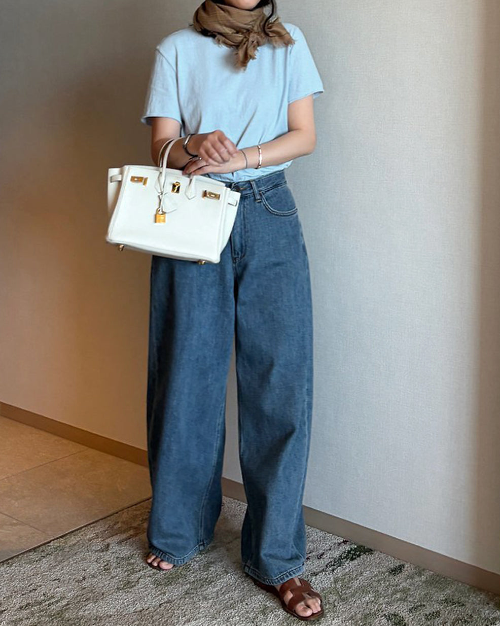 High-Waisted Barrel Wide-Leg Jeans