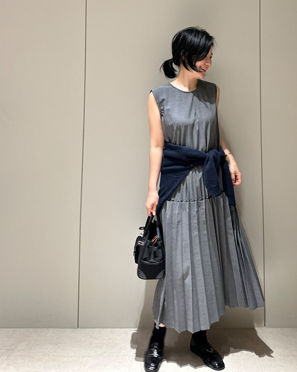 Pleated Sleeveless Tiered Maxi Dress