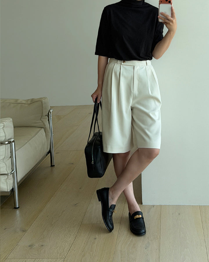 Double-Pleated Tummy-Control Tailored