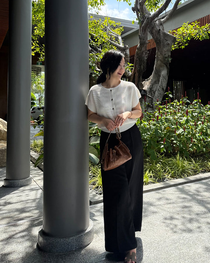 High-Waisted Wide-Leg Trouser Slacks