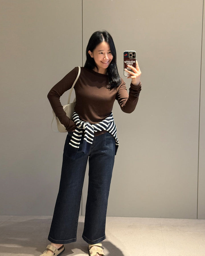Dark Indigo Wide Straight Denim Pants