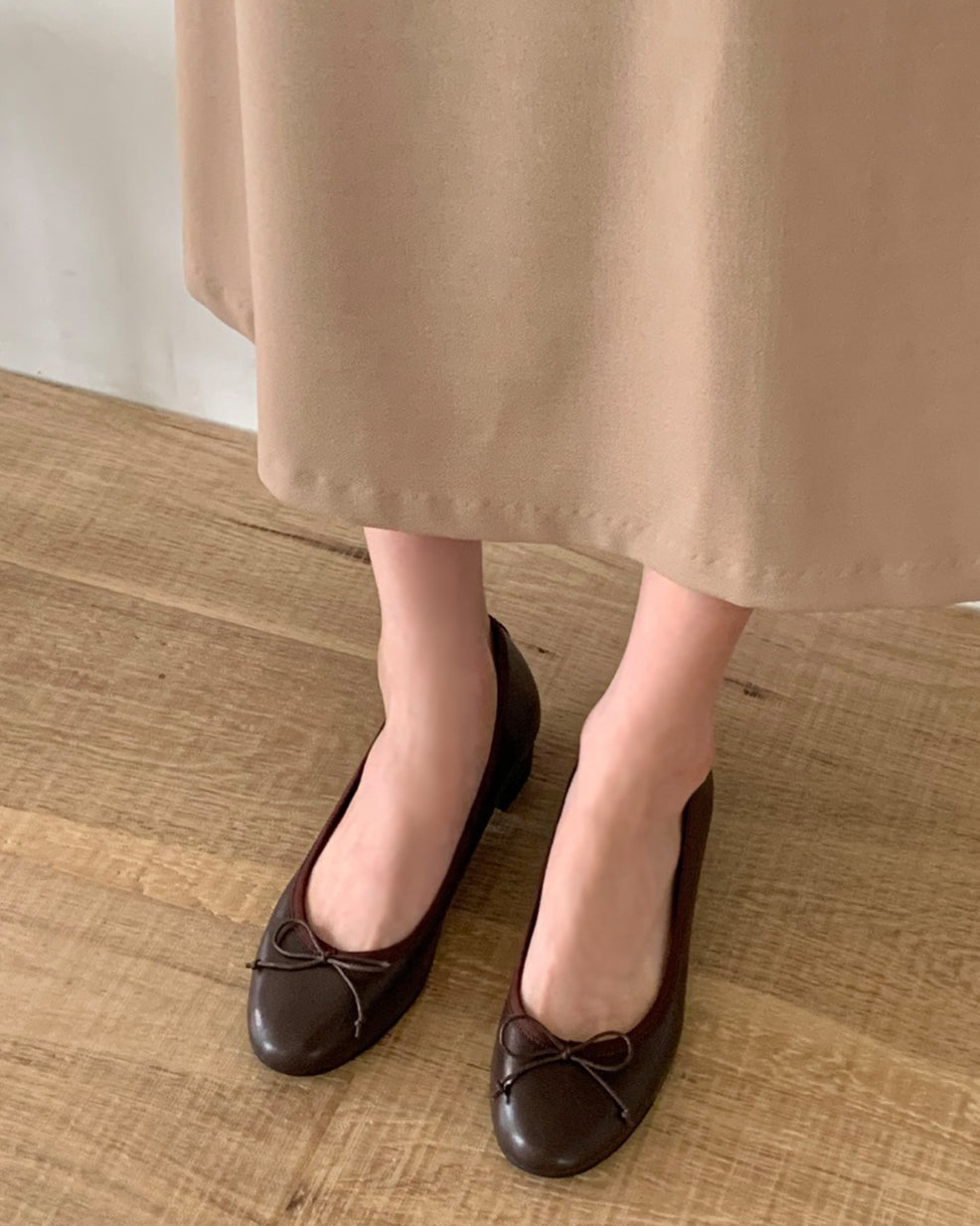 Matte Ribbon Low Block-Heel Pumps