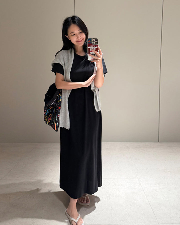 Relaxed Short Sleeve Maxi T-Shirt Dress