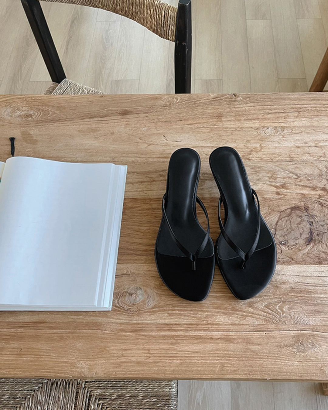 Minimalist Slim Strap Thong Heels
