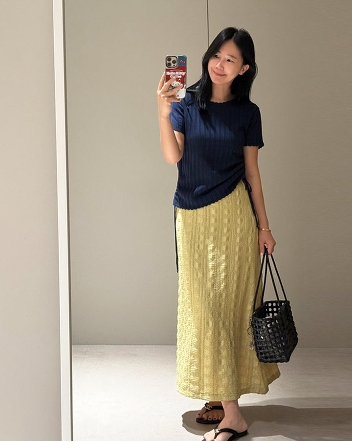 Textured Column Maxi Skirt