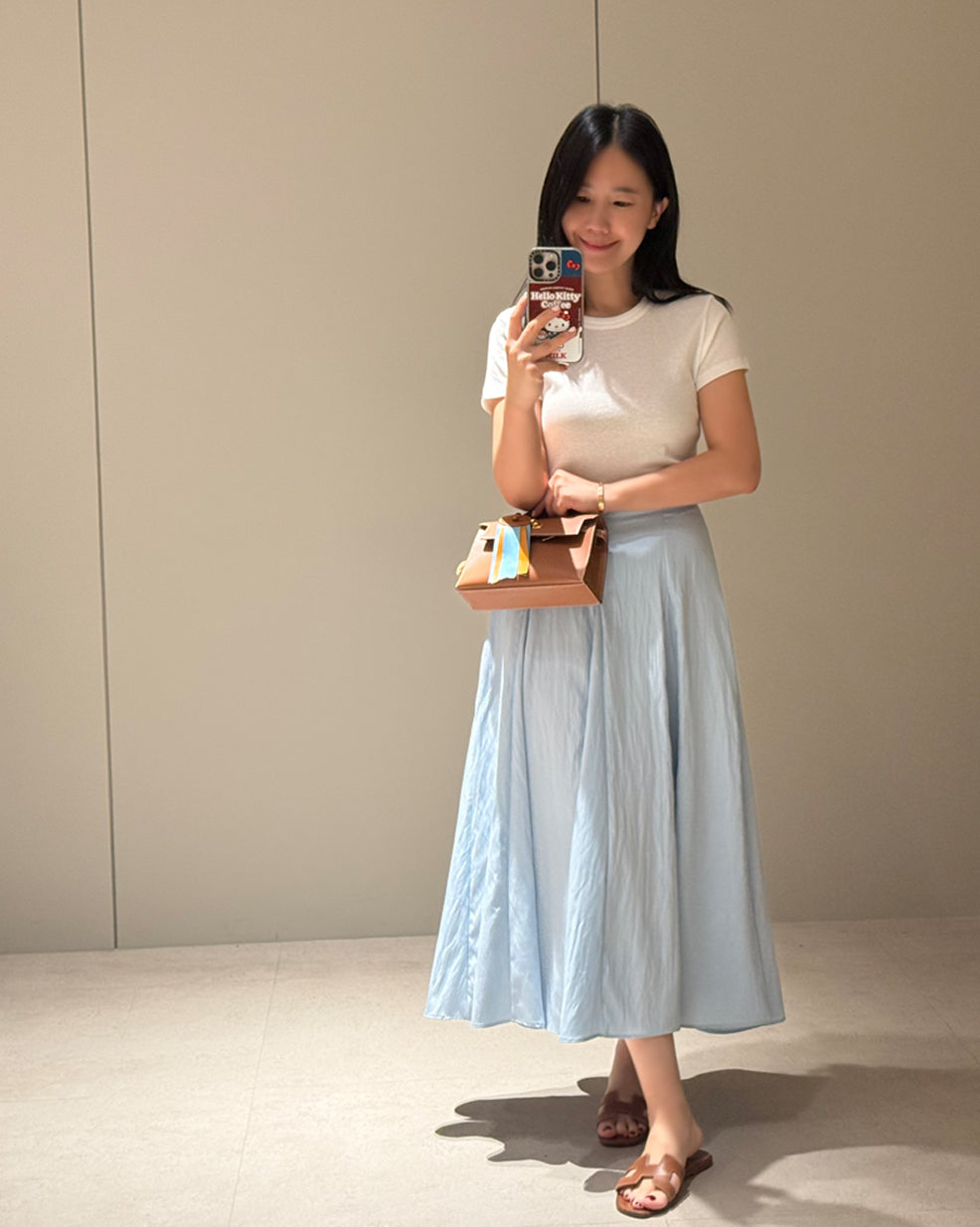Crinkle Flared Maxi Skirt