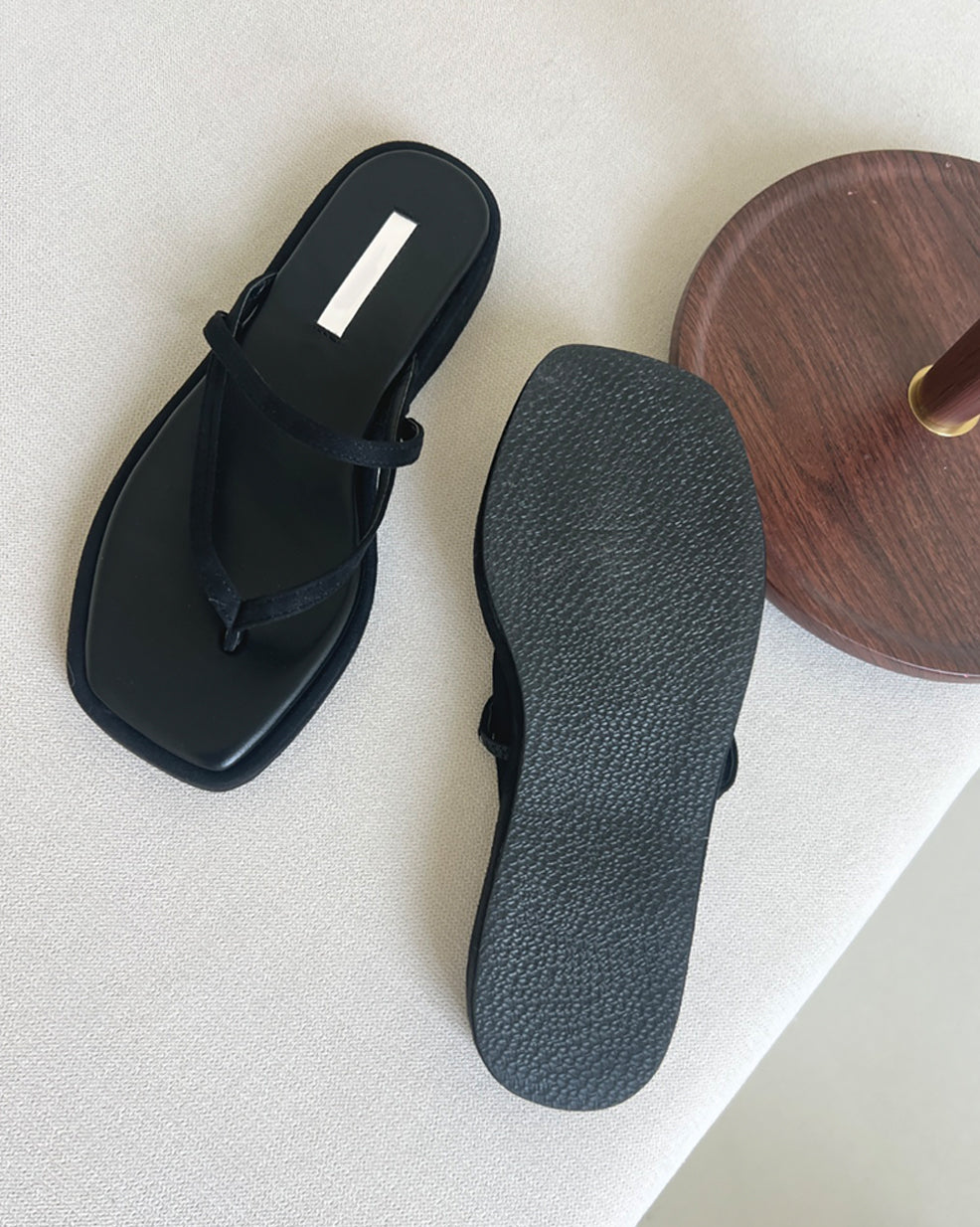 Square Toe Strappy Thong Sandals