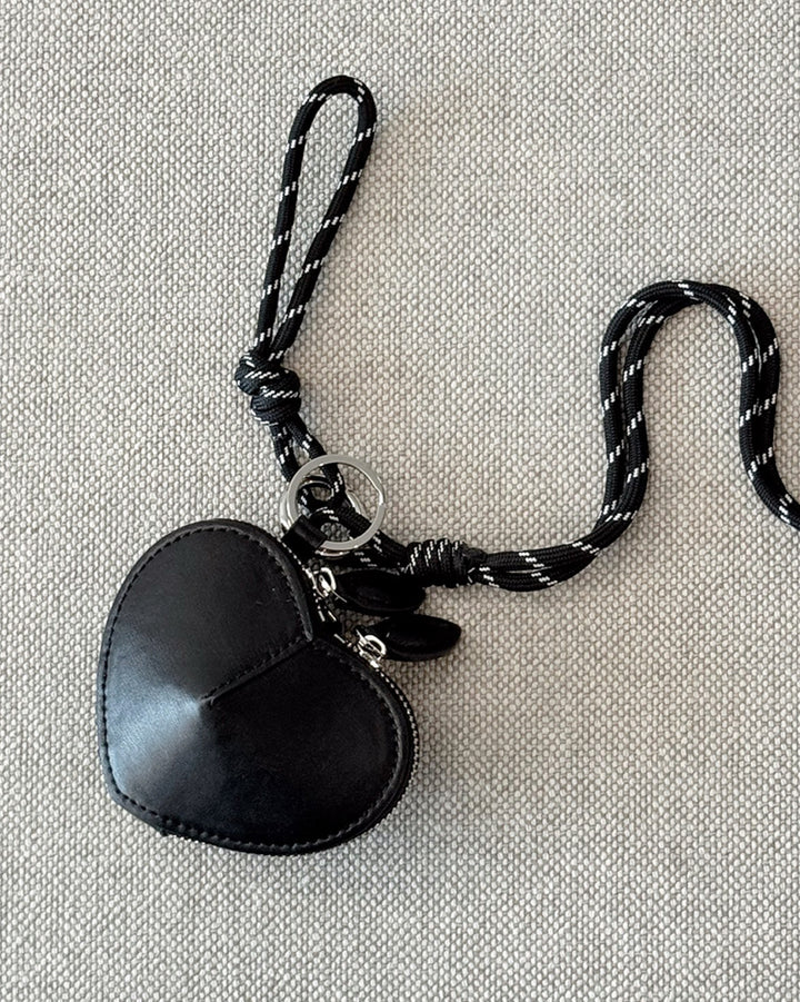 Heart Leather Mini Pouch Charm