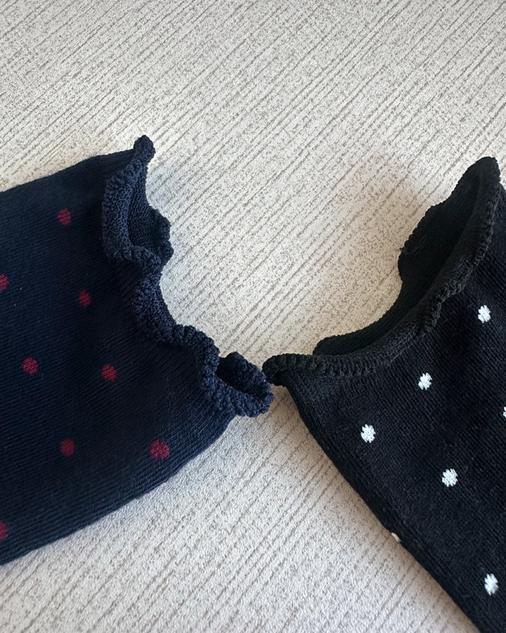 Ruffle-Trim Polka Dot Socks