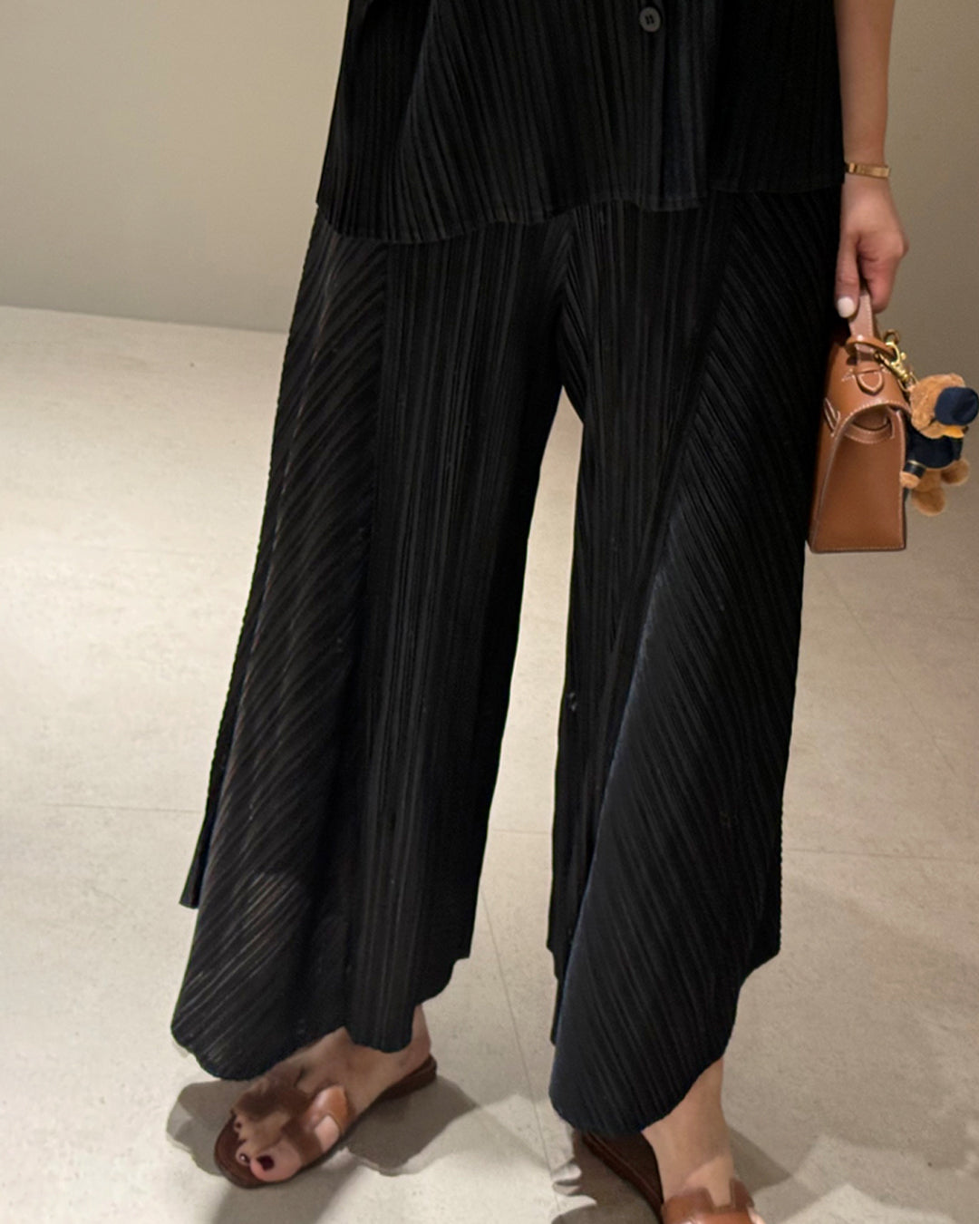 Pleated Wide-Leg Trousers