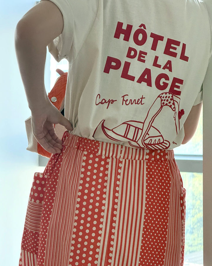 Vintage Beach Graphic Print Cotton T-Shirt