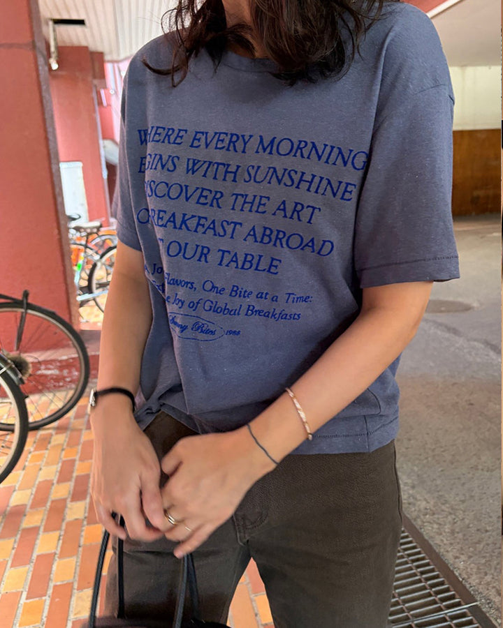 リネンブレンド レタリング エブリデイTシャツ