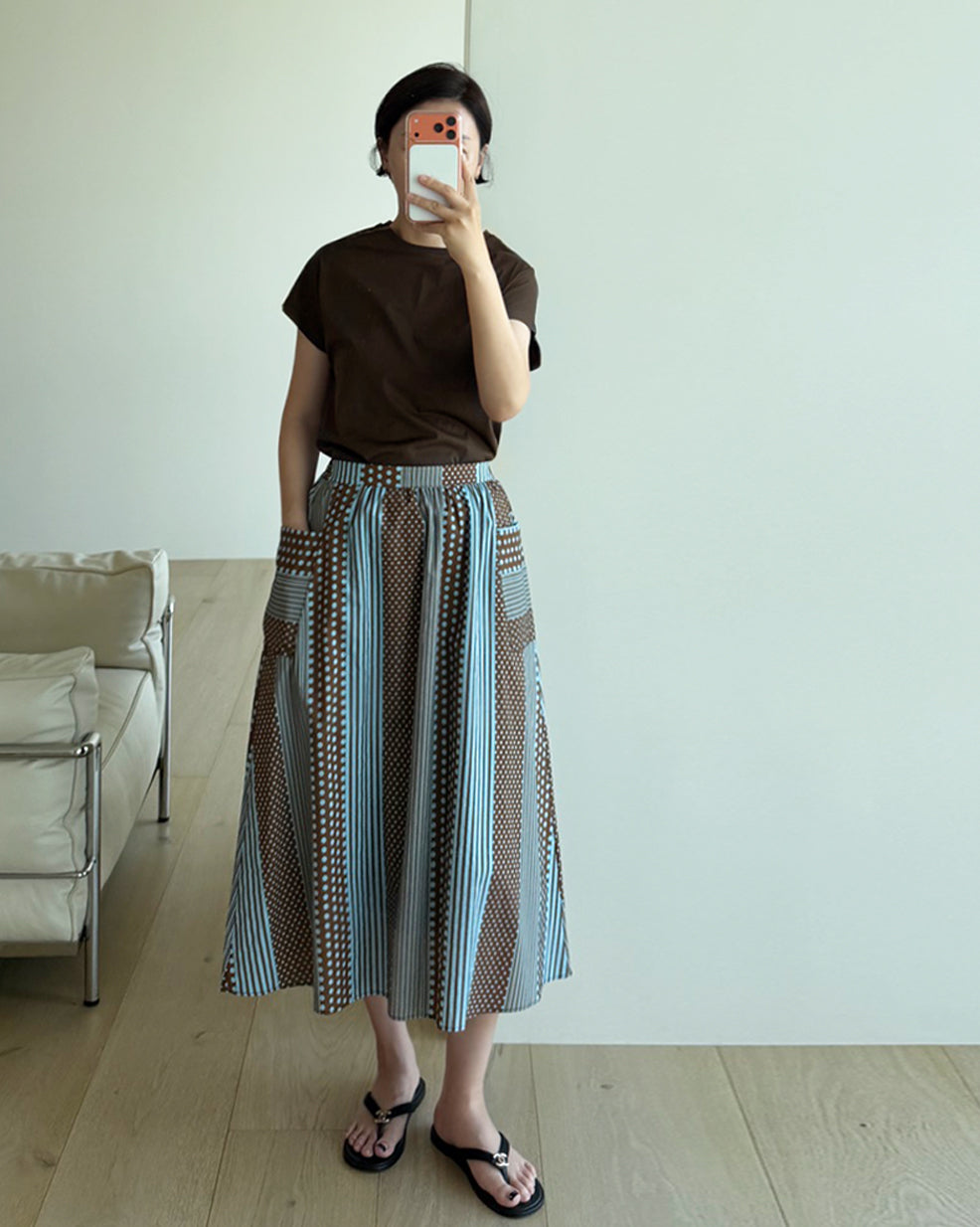 Relaxed Cap-Sleeve Round Neck Tee
