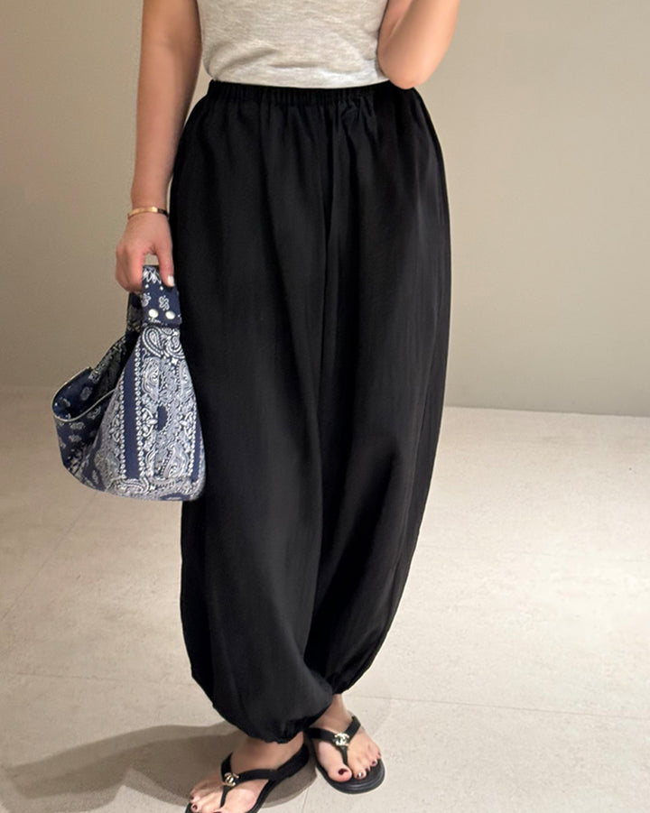 Rayon Blend Balloon Pants